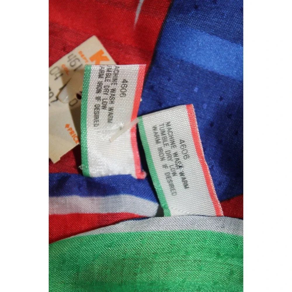 Vintage Sailboat Scarf Set 2 Nautical Red Green Blue Italy 11x53 Rectangle Scarf